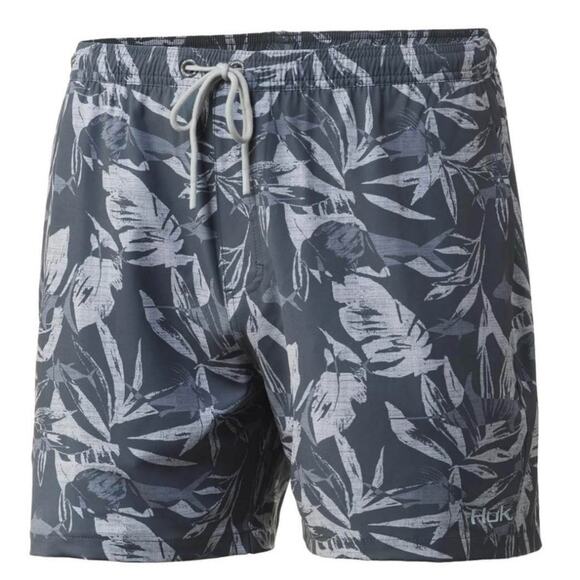 NWT HUK Pursuit Ocean Palm Volley Swim Short Large - Picture 1 of 7